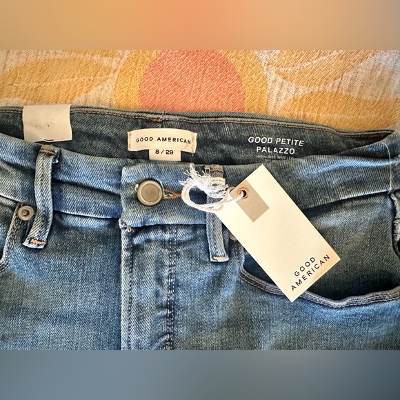 Good American Good Petite Palazzo Light Compression Jeans NWT - Picture 6 of 6